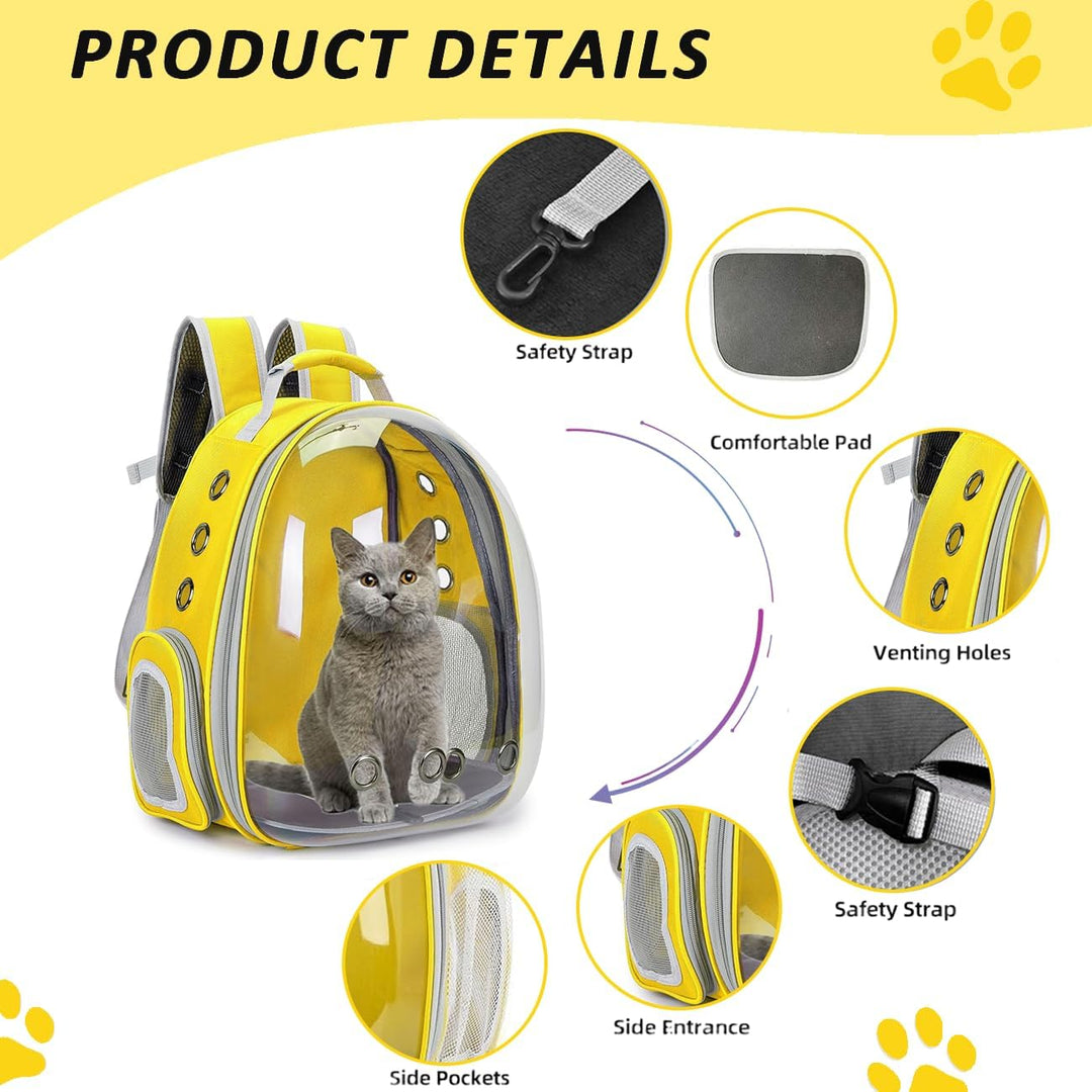 Erweiterbar Katzenrucksack Hunderucksack, Vorderrucksack für Katzen und Kleine Hunde, mit transparen