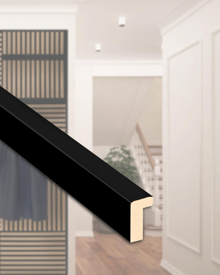 Einfassprofil für Akustikpaneele - 14×24x 2500 mm (1 Leiste, Schwarz matt) - MDF-Profil für saubere