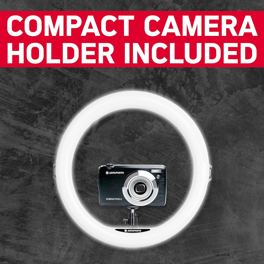 AgfaPhoto Ringlicht Realiview ARL11XL - 11-Zoll LED-Licht mit verstellbarem Stativ (45cm bis 155cm)