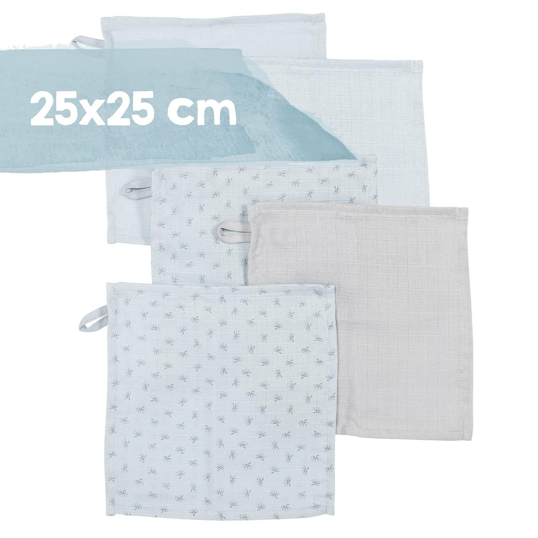 roba Geschenk Baby Pflege - Set zur Geburt - Handtuch, Waschlappen, Schmusetuch & Decke - Bio Baumwo