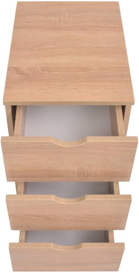 vidaXL Schubladenelement 33x45x60cm Eichenbraun Rollcontainer Büroschrank, Eiche