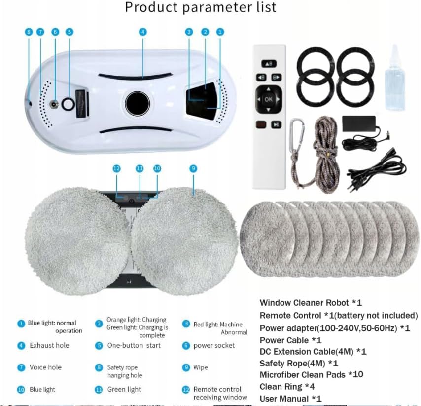 Hooha Fensterputzroboter Mit Automatischem Wasserstrahl 5600Pa, Fensterreinigungsroboter Elektrisch