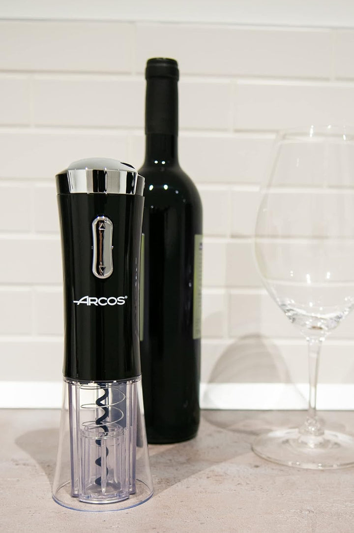 ARCOS Elektrischer Korkenzieher aus ABS mit eingebauter aufladbarer Batterie. Moderner und eleganter