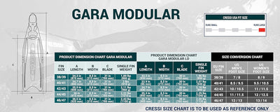 Cressi Gara High Performance, Apnoe / Tauchen, Erwachsene Premium Flossen, Austauschbar Flossenblatt