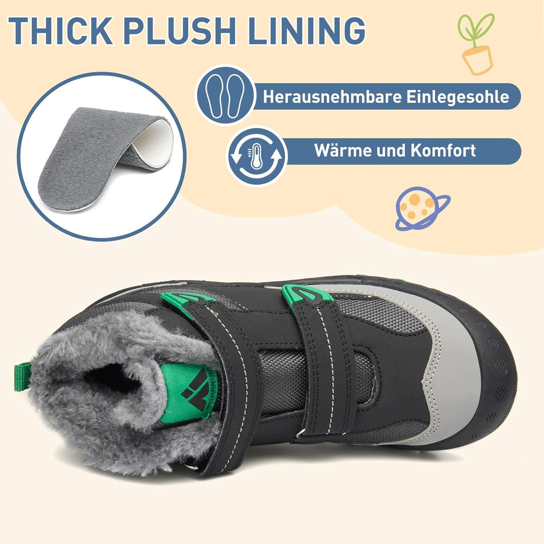 Mishansha Kinder Winterschuhe Mädchen Winterstiefel Warm Schneestiefel Gefüttert Boots Wasserdicht 2