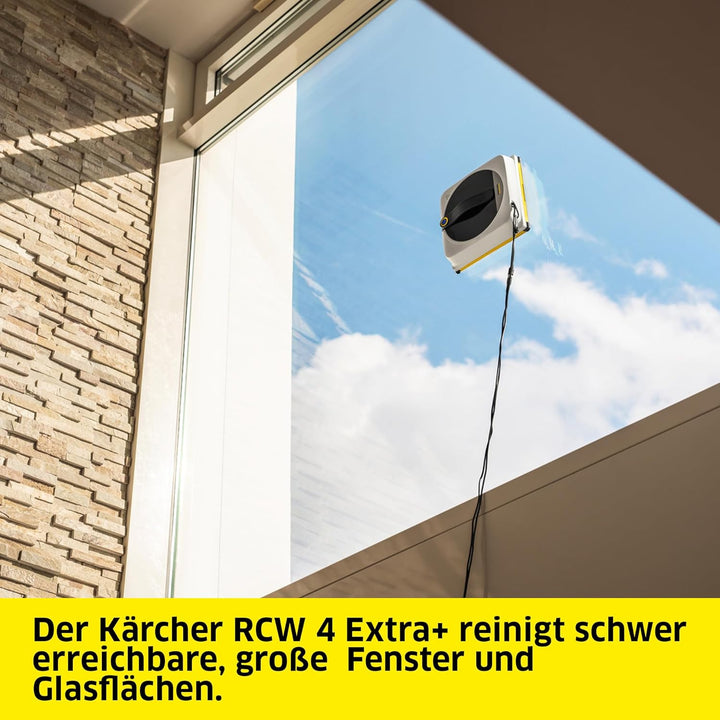 KÄRCHER Fensterputzroboter RCW 4 Extra+, automatische Fensterreinigung, mit Sicherungsseil und Notve