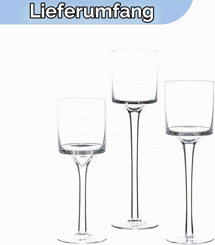 NUPTIO 1 Set Glaskerzenhalter für Stumpenkerze &amp; Schwimmkerzen, Glas-Teelicht-Kerzenhalter Klare Tis
