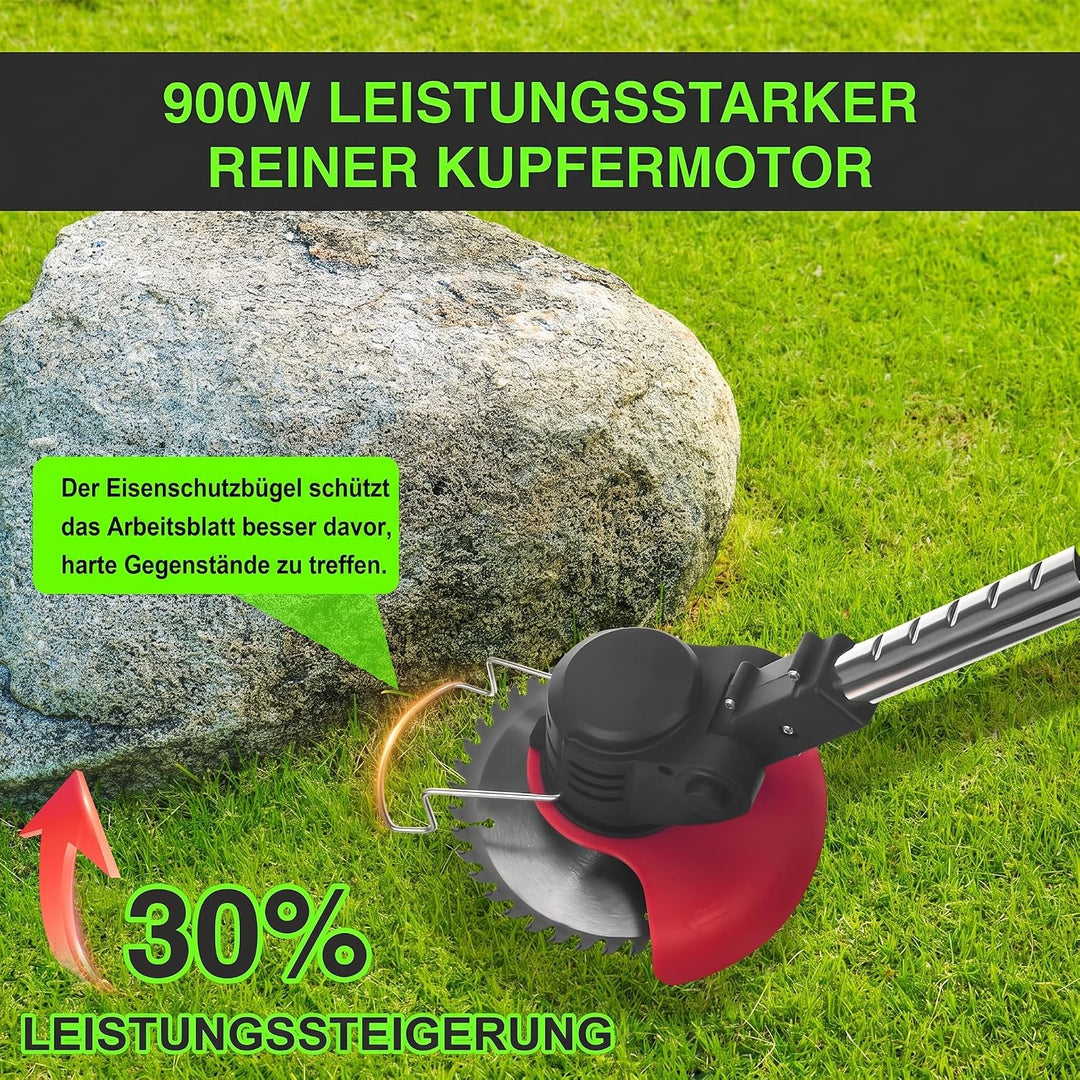 Rasentrimmer mit Rädern, 3-in-1 Freischneider &amp; Rasenkantenschneider, 24 V Akku-Rasenmäher Set mit 2