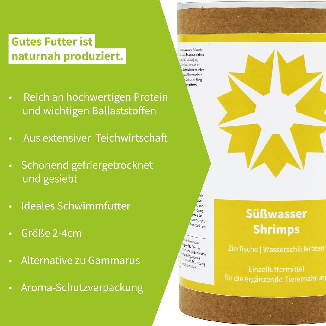 Süsswasser Shrimps getrocknet 2-4cm Futter Wasserschildkröten Koi algova® (1L = 160g) 160 g (1er Pac