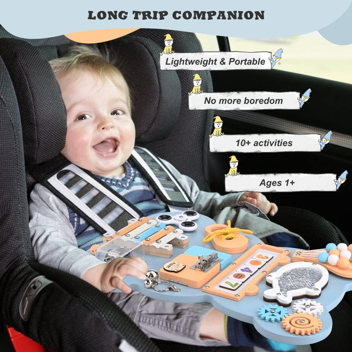 Yontwe Montessori Busy Board Sensorisches Spielbrett Feinmotorik Lernen Handgefertigte sensorische A