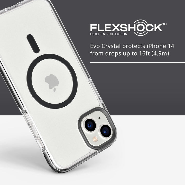 tech21 iPhone 14 Plus Evo Crystal Kompatibel mit MagSafe® - Stossdämpfend & Kratzfest Transparent Ha
