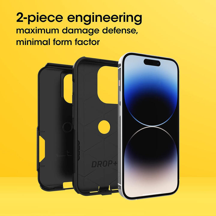 OtterBox Schutzhülle für iPhone 14 Pro (nur Pendler-Serie), schwarz, schlank und robust, taschenfreu