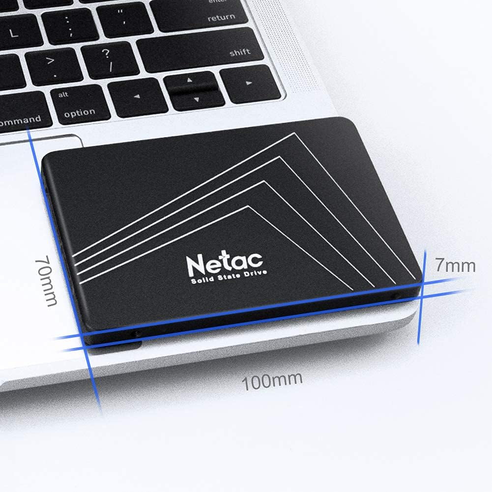 Netac SSD 480GB, SSD Festplatte Intern Sata 3.0 2,5 Zoll für Laptop, PC, Desktop, PS5 (N530S, Schwar