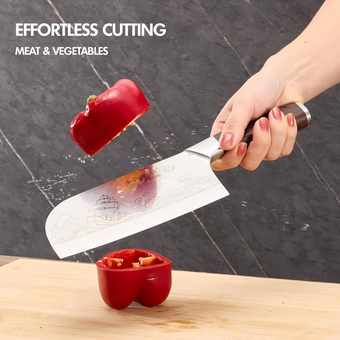 SHI BA ZI ZUO Küchenmesser Set, Chinesisches Kochmesser und Kochmesser Silber-yzh008, Silber-yzh008