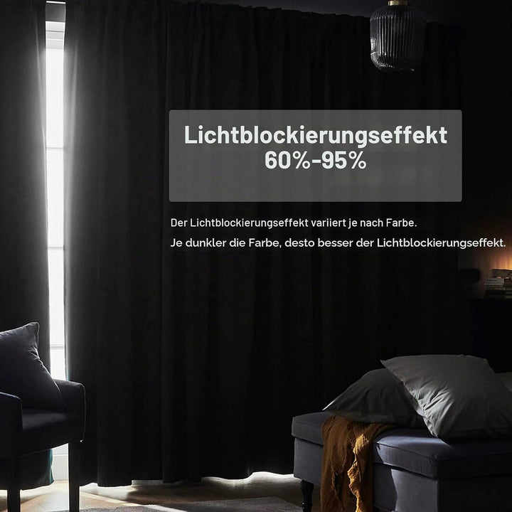 JIUZHEN Blickdicht Vorhänge Gardinen Ösenvorhang für Schlafzimmer Wohnzimmer Verdunkelungsgardinen,