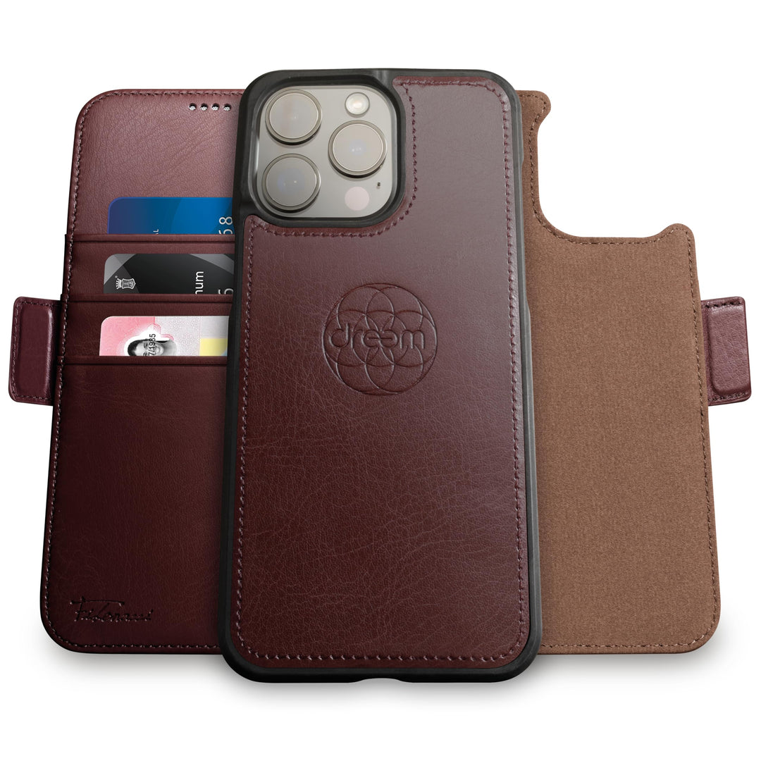 Dreem Fibonacci iPhone 14 Pro Max Brieftaschen-Etui / 2-in-1 stossfestes Etui und abnehmbares Folio