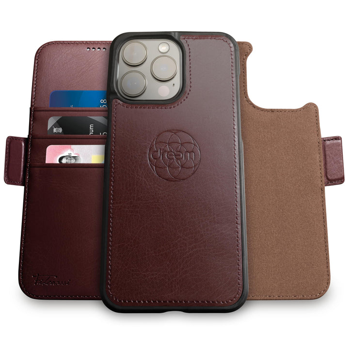 Dreem Fibonacci iPhone 14 Pro Max Brieftaschen-Etui / 2-in-1 stossfestes Etui und abnehmbares Folio