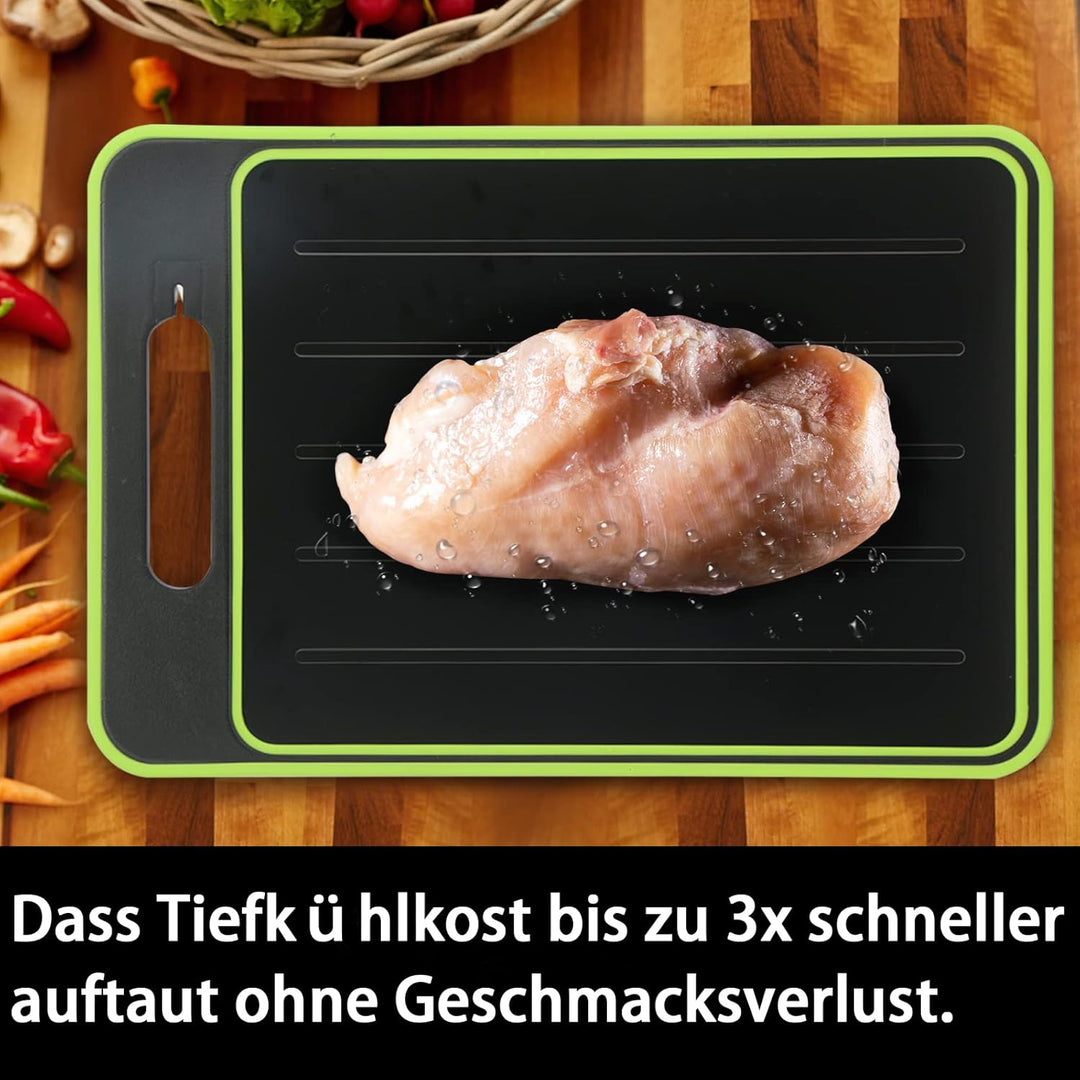 Auftauplatten Schneidebrett mit Auftau-Funktion, 3x Schneller Auftauen Frost Away 4-in-1 Küchen Gadg
