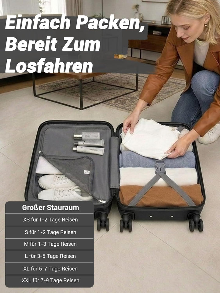 KONO Handgepäck Koffer Hartschale ABS+PC, Reisekoffer Trolley mit TSA Schloss, Leichter Koffer mit R
