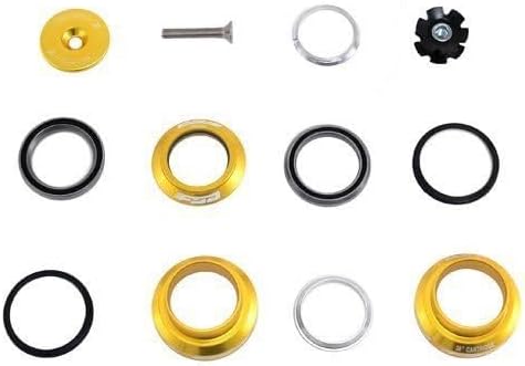 FSA Orbit MX 1-1/8Inches Threadless MTB Road Headset with Top Cap, Gold , NO.20 , XTE1506