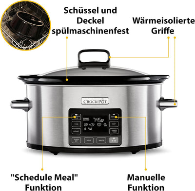 Crockpot TimeSelect digitaler Schongarer | mit programmierbarem Timer und digitaler Anzeige | 5,6 l