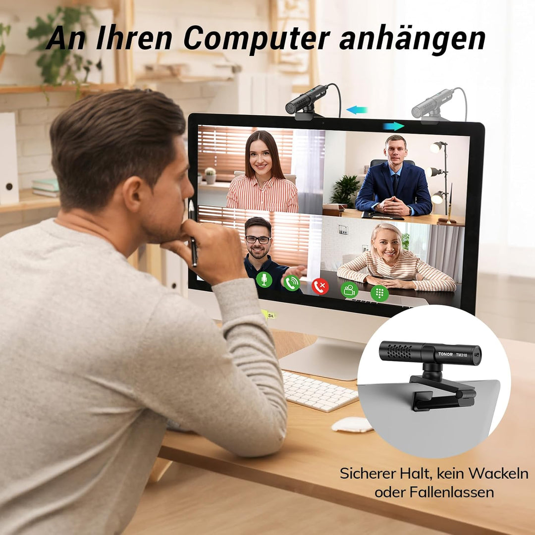 TONOR USB Konferenzmikrofon für PC, Computer Laptop Mikrofon, Mehrfach Winkelverstellbares Microphon