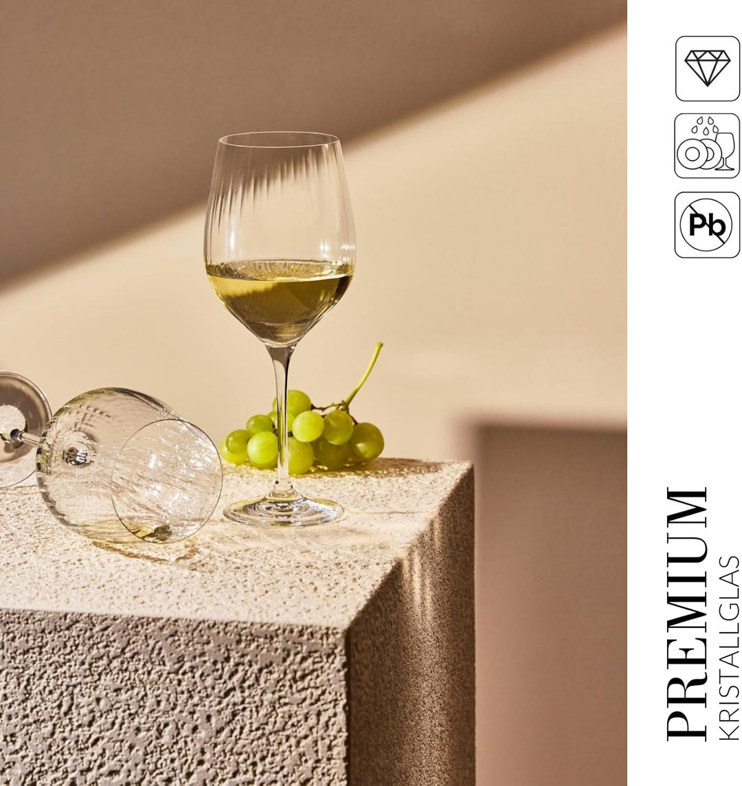 Krosno Rotweingläser | 4er Set | 450 ML | Harmony Lumi Collection | Trinkgläser Hochzeitsgeschenk |