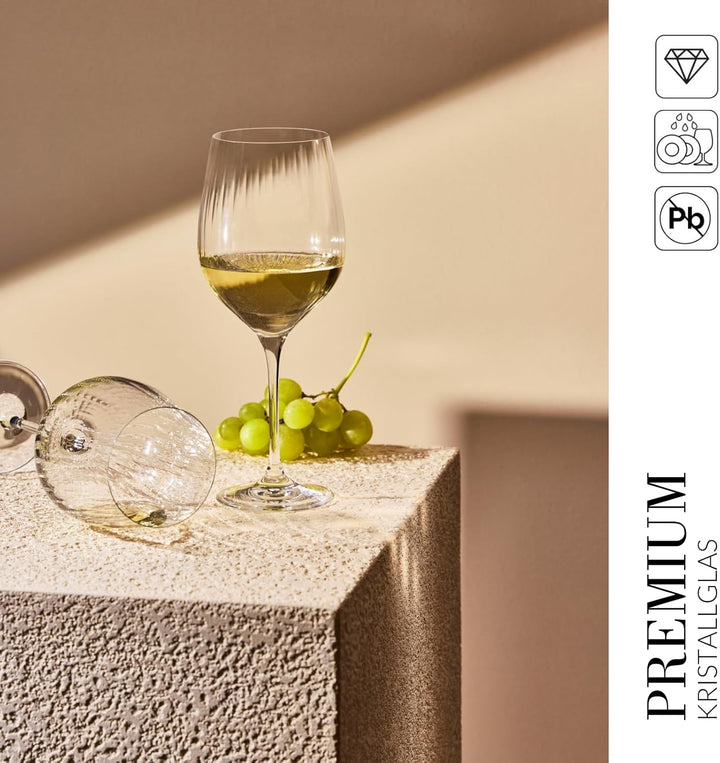 Krosno Rotweingläser | 4er Set | 450 ML | Harmony Lumi Collection | Trinkgläser Hochzeitsgeschenk |