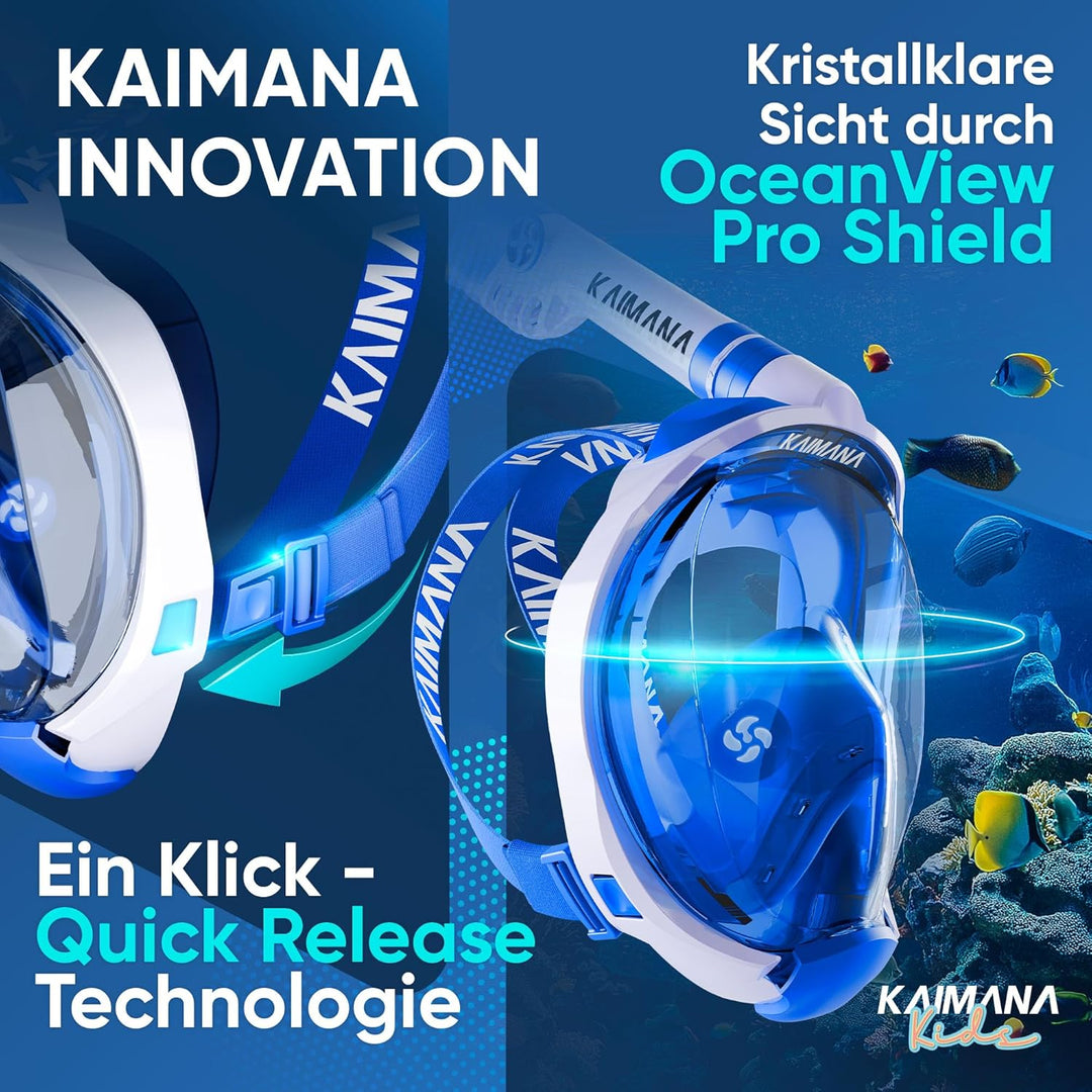 Die Preisgekrönte Kaimana® Schnorchelmaske für Erwachsene &amp; Kinder - absolut CO2 sicher - inkl. Trag