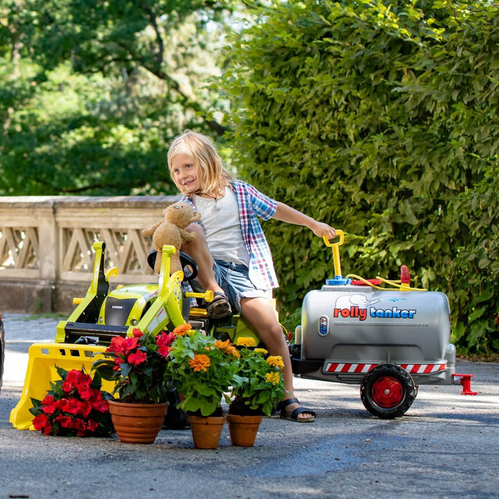 Rolly Toys rollyTanker Fass-Anhänger mit Pumpe und Spritze (für Kinder von 3 - 10 Jahre, mit Stützra