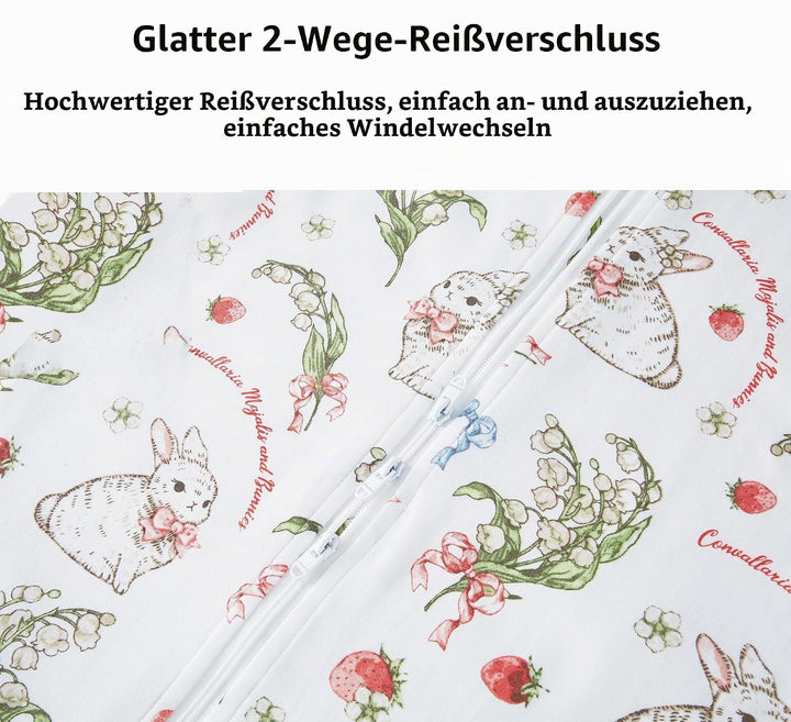 Chilsuessy Baby Schlafsack mit Beinen 1.5 Tog Schlafsack 100% Baumwolle Ganzjahres Schlafsack mit Fü