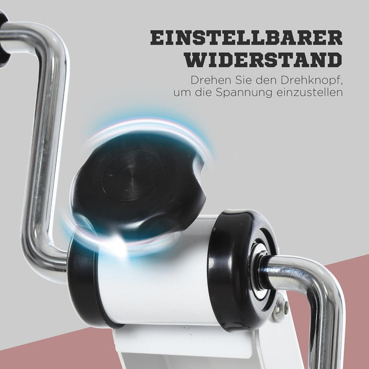HOMCOM Heimtrainer Bewegungstrainer Pedaltrainer für Senioren Stahl Schwarz/Weiss 41 x 42,5 x