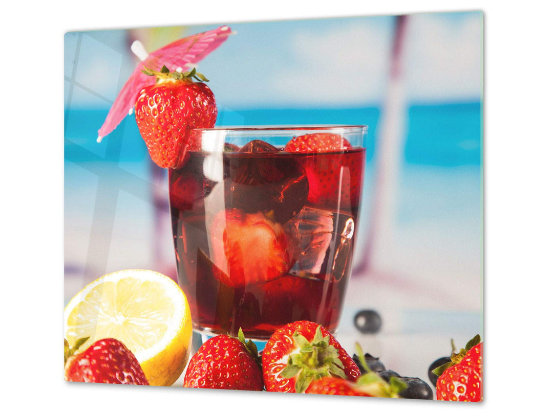 Küchenbrett aus Hartglas und Induktionskochplattenabdeckung – Schneideplatten SINGLE mit 60 x 52 cm