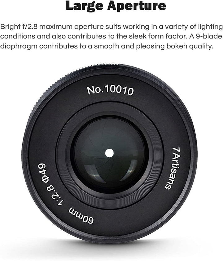 7artisans 60mm F2.8 II APS-C Format Makro-Objektiv, Kompatibel mit Sony E-Mount-Kameras Kameras Sony