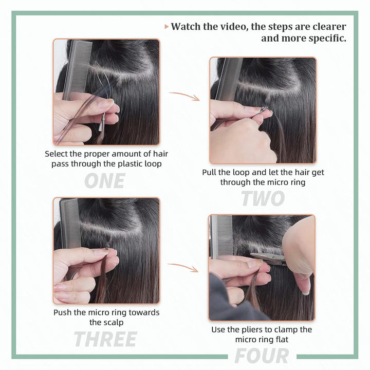 Silk-co Micro Loop Extensions Echthaar 0,5g Micro Ring Haar Extensions Weich Glatt Haarverlängerung