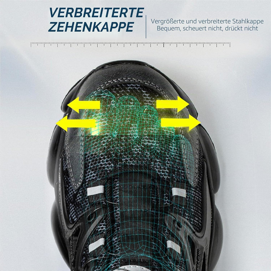 Sicherheitsschuhe Herren Leicht Arbeitsschuhe Stahlkappe Damen Sportlich Stahlkappenschuhe rutschfes