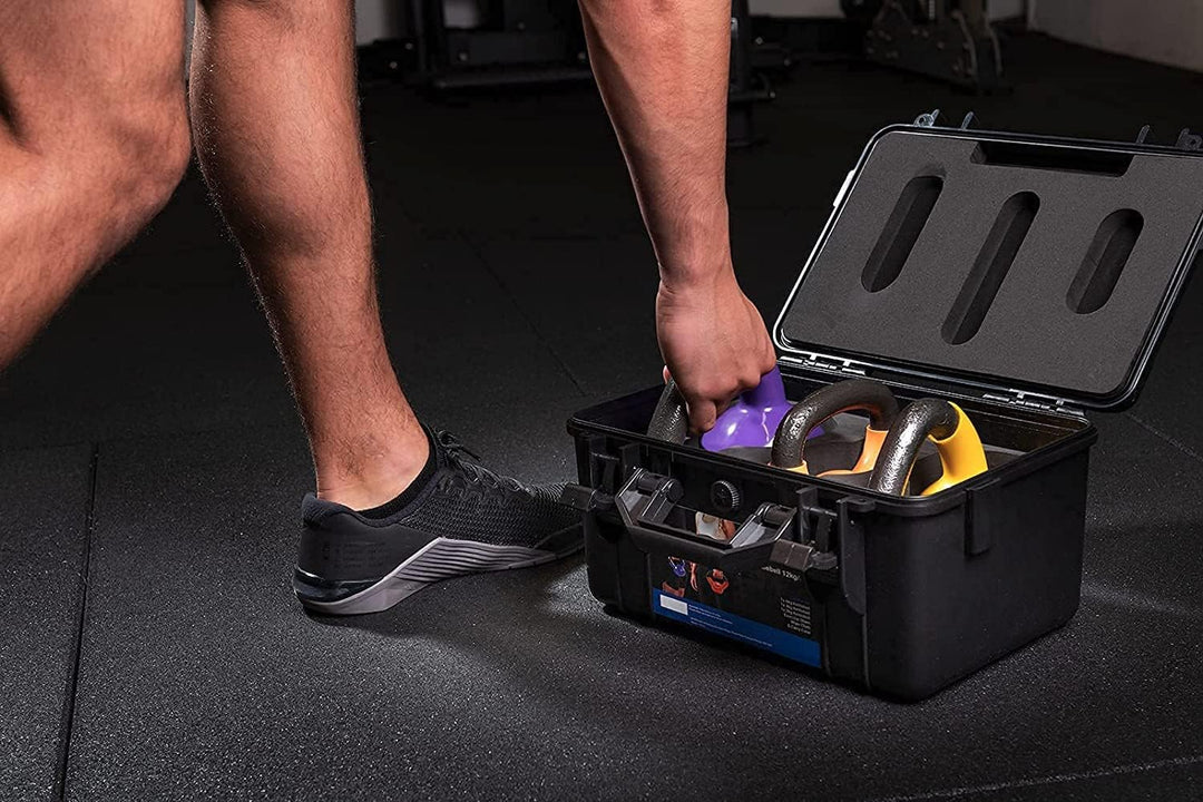 Kettlebell Set - Einsteiger Set 2kg-4kg-6kg im stabilen Hardcase Koffer - Fitness Training - Kettleb