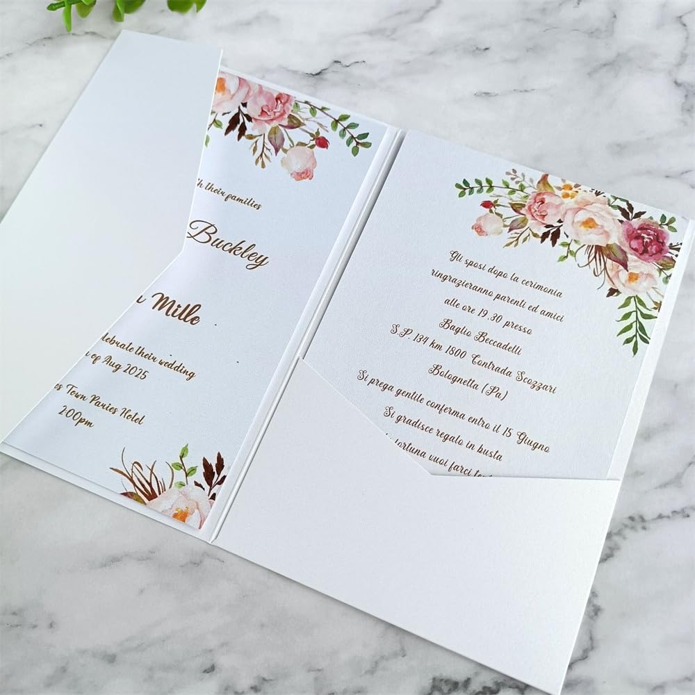 Weisse Briefumschläge für Hochzeitseinladungen aus schimmerndem Perlmuttpapier, 25 Stück (Perlweiss)