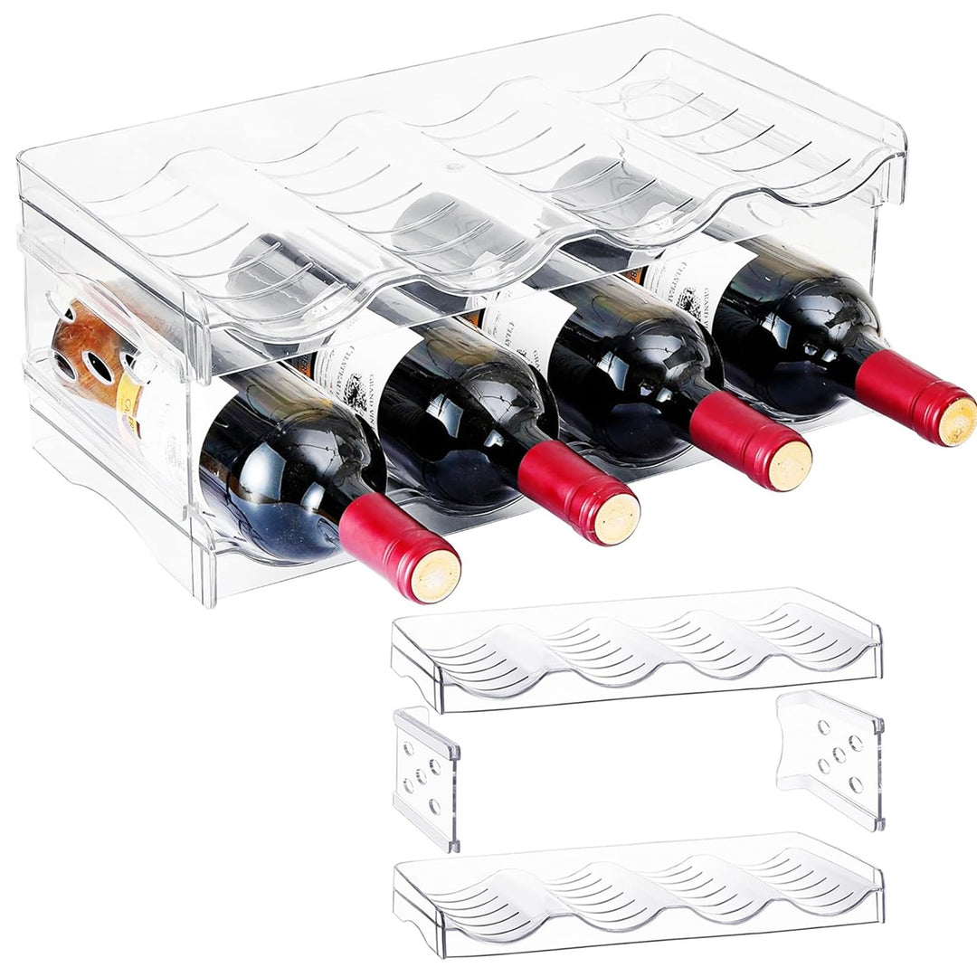 Flaschen Organizer, 2er Set Fasst 8 Behälter, Stapelbarer Flaschenhalter, Flaschenablage, Flaschen O