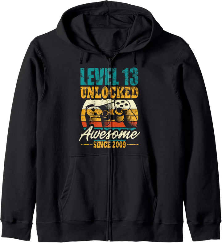 Kinder Level 13 Jahre Geburtstagsshirt 2009 Geburtstag Kapuzenjacke