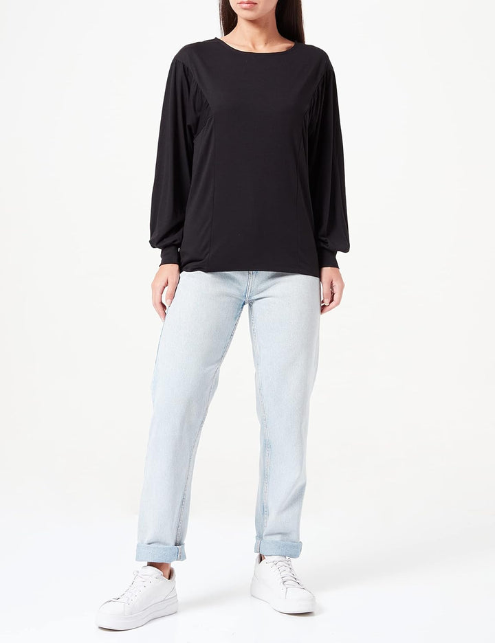 Damen Black Stylish Blouse Pullover Sweater S Schwarz, S Schwarz