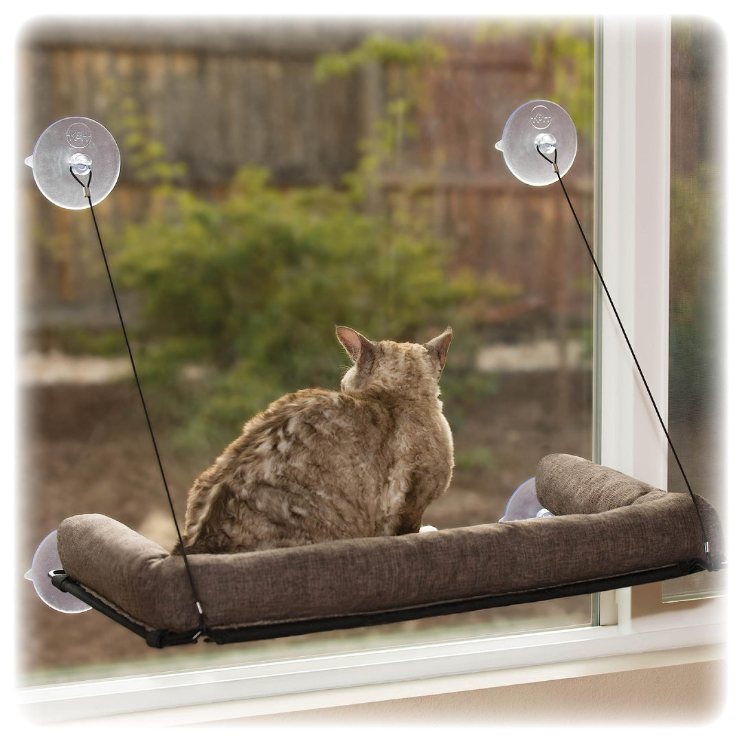 K&amp;H 779090 Haustierprodukte, EZ Kitty Sill Deluxe mit Polster, luxuriöses Fenster-Katzenbett