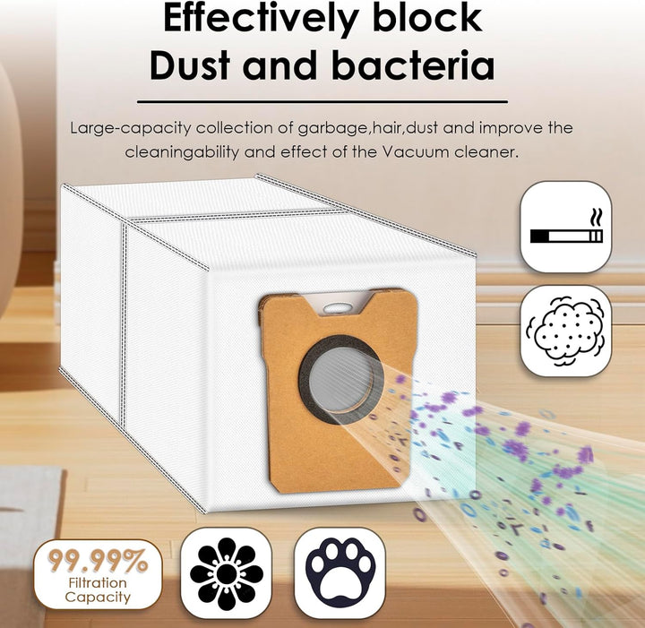 (12 Stück) Omni C20 C10 Ersatz Staubbeutel für Eufy Omni C20 C10 Saugroboter Absaugstation, Filterbe