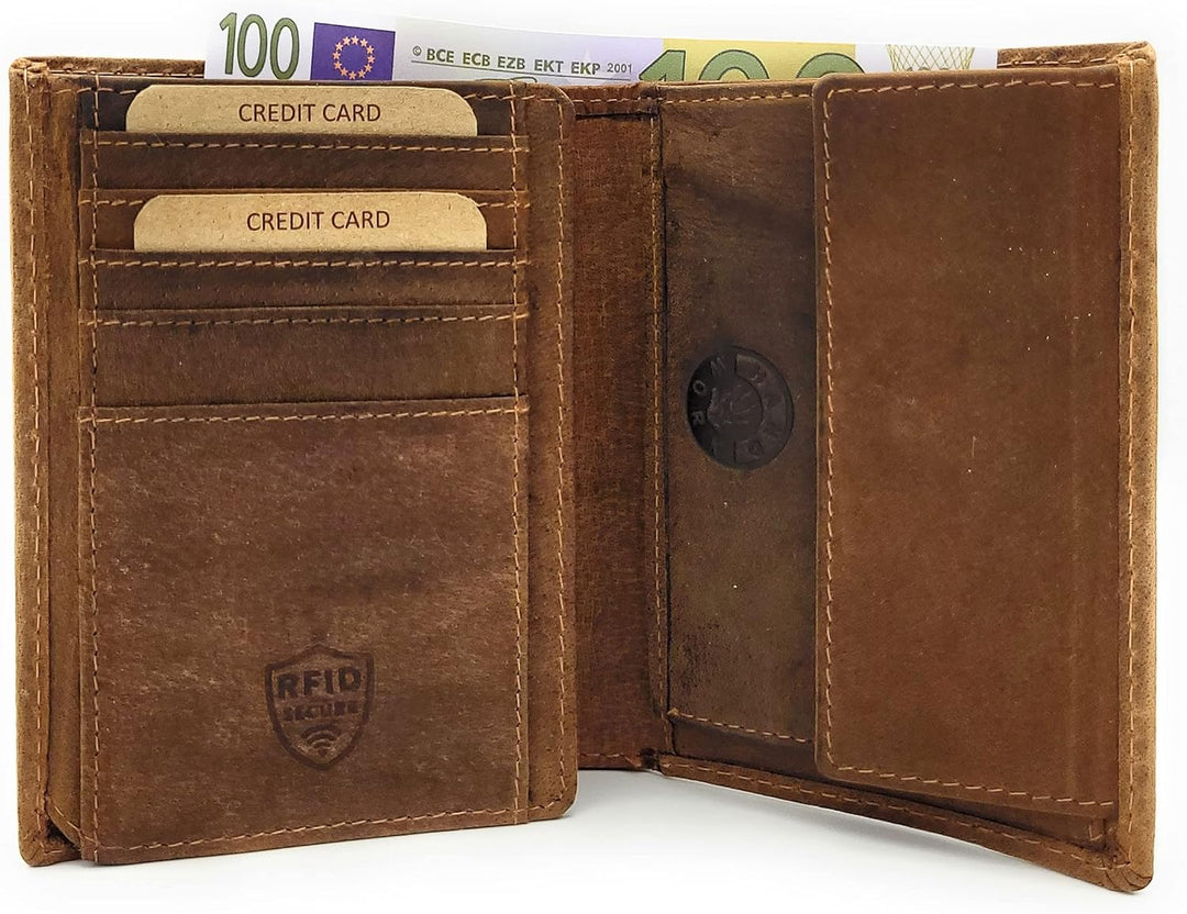 Jockey Club echt Leder Geldbörse Portemonnaie Geldbeutel mit RFID NFC Schutz Vintage