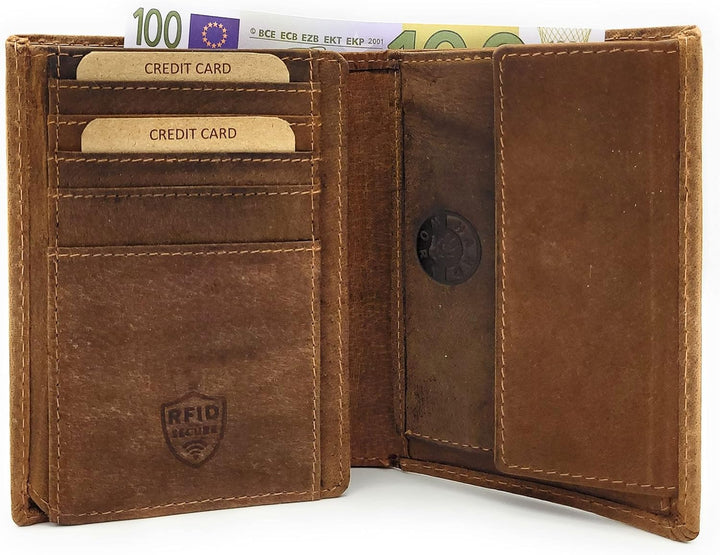 Jockey Club echt Leder Geldbörse Portemonnaie Geldbeutel mit RFID NFC Schutz Vintage