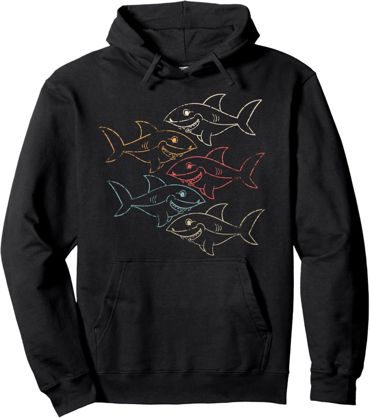 Raubtier Ozean Tier Geschenk Farbenfrohes Hai Pullover Hoodie