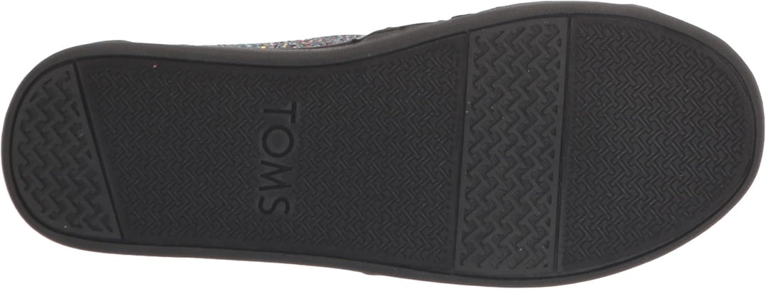 TOMS Mädchen Classic Alpargata Flacher Slipper 38 EU Schwarzer Grober Glitzer, 38 EU Schwarzer Grobe