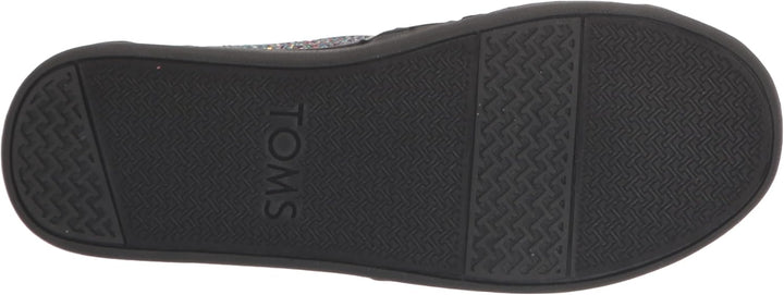 TOMS Mädchen Classic Alpargata Flacher Slipper 38 EU Schwarzer Grober Glitzer, 38 EU Schwarzer Grobe