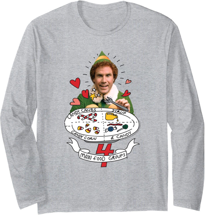 Elf 4 Main Food Groups Weihnachten Langarmshirt