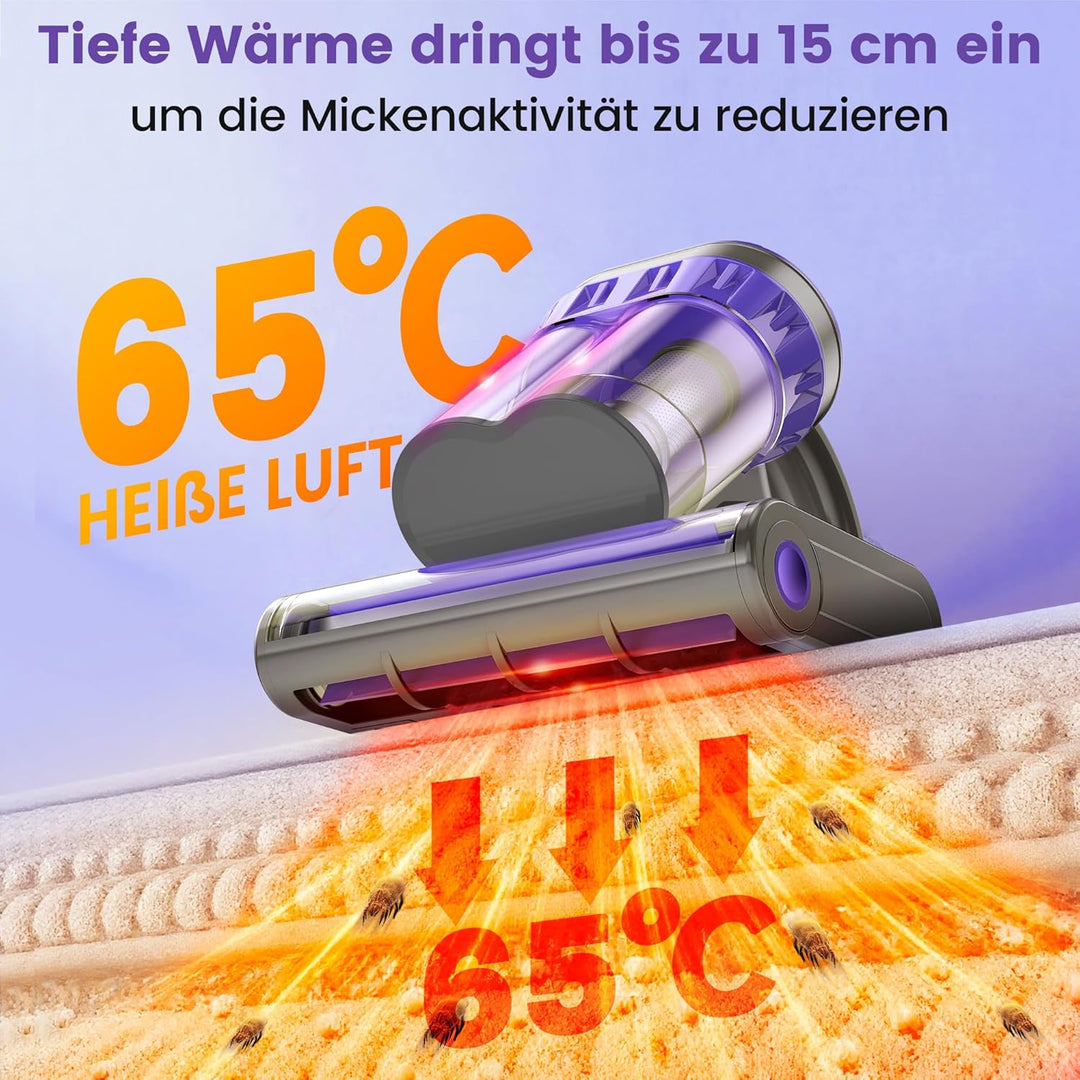Dzaki Milbensauger, Milbenstaubsauger mit UV-Licht & Heissluft für Matratzen, 16Kpa Saugkraft/99,9%